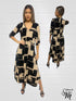 A-line Maxi Dress 3/4th Sleeve -D075